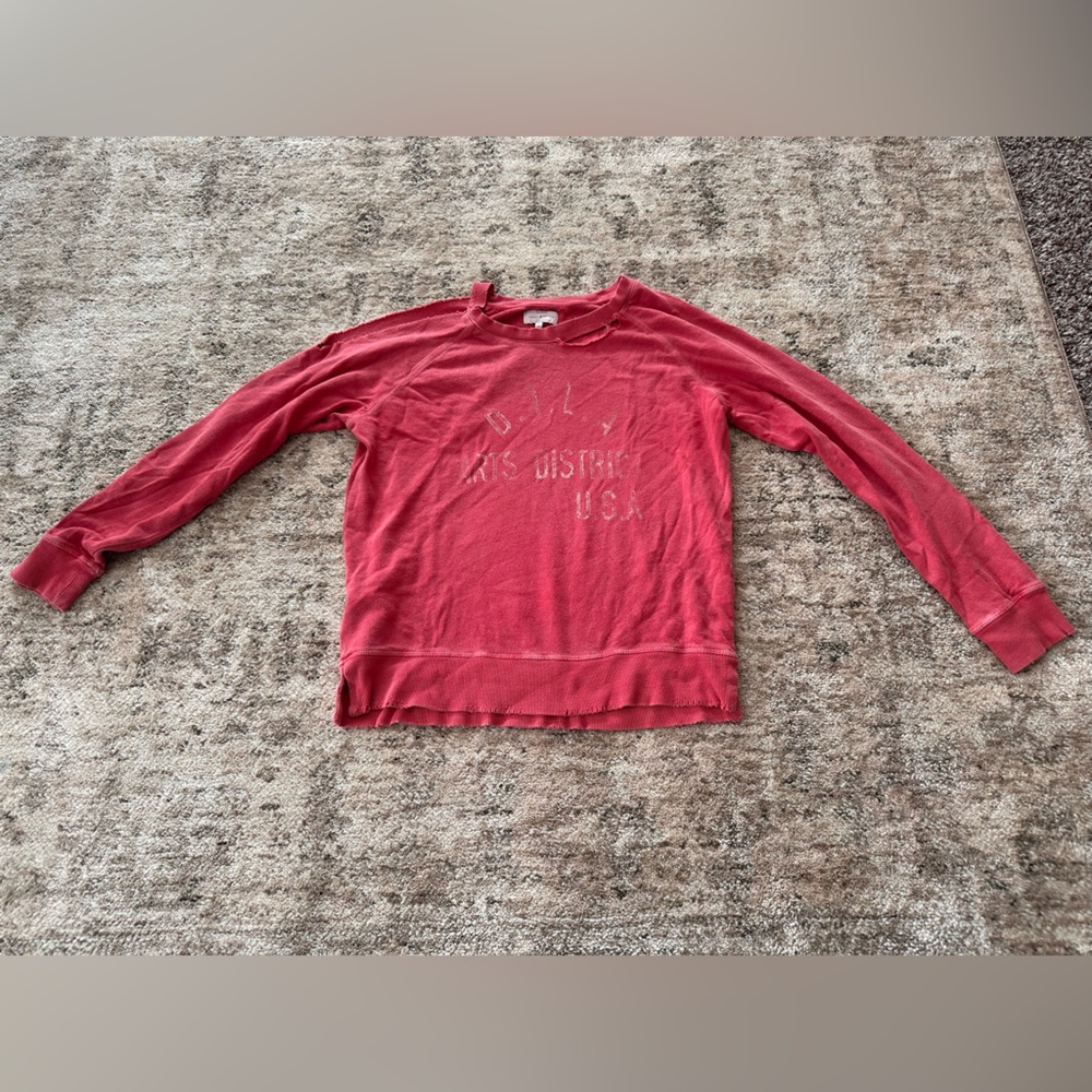 Lucky Brand Red Crew Neck Top